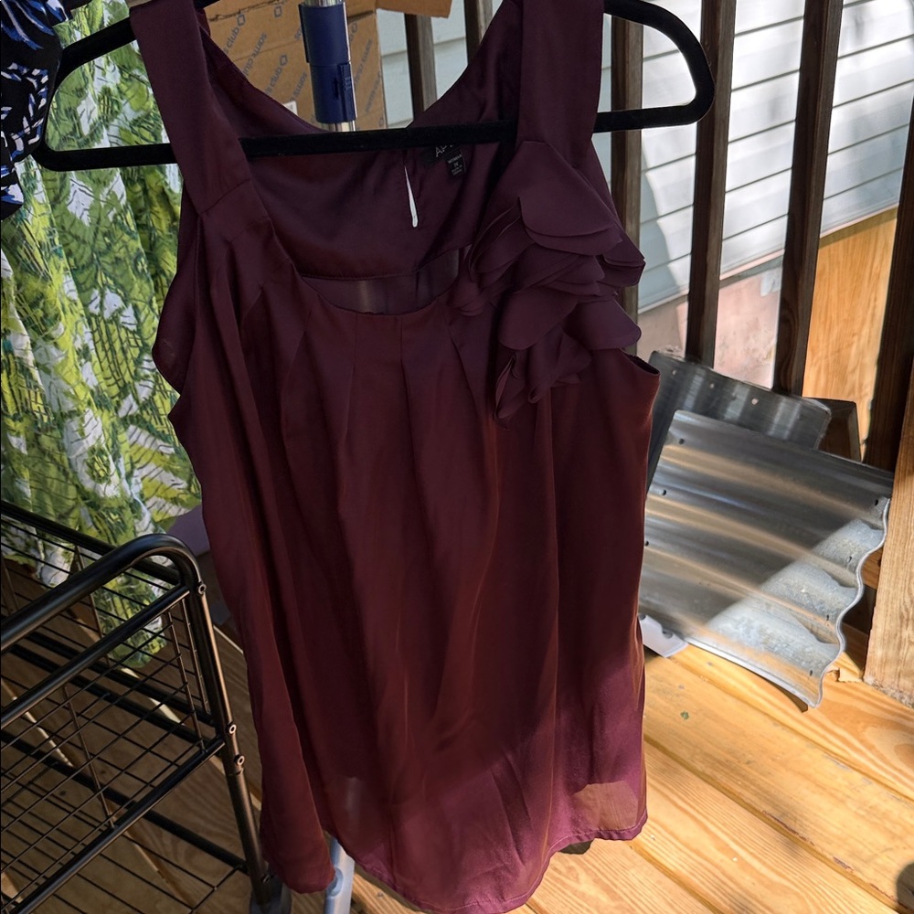 NWOT Apt 9 Women’s 1X  Ruffle Accent Women’s Top in Deep Plum
